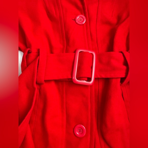 Lamasini Women's Vibrant Red Trench Coat - Picture 3 of 15